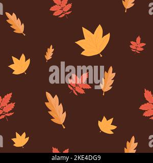 A seamless pattern leaves from different trees Stock Vector