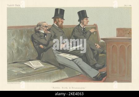 VANITY FAIR SPY CARTOON The Treasury Bench 'Babble, Birth & Brummagem' 1880 Stock Photo