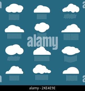 Vector image of cloud and rain on blue background. Easy editable layered vector illustration. Stock Vector