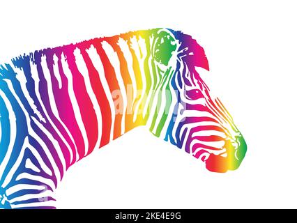 Vector image of zebra head on white background. Easy editable layered vector illustration. Wild Animals. Stock Vector