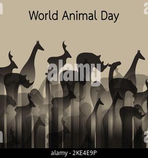 Vector image of animal groups. Wildlife. World Animal Day. Easy editable layered vector illustration. Wild Animals. Stock Vector
