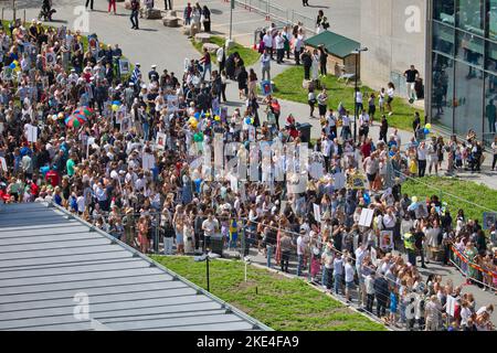 Large group of Swedish students (Studenten) celebrating their graduation, Upplands Vasby, Stockholm, Sweden Stock Photo