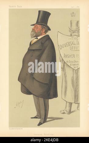 VANITY FAIR SPY CARTOON Lord Truro 'Universal Knowledge' Cornwall. Ape 1887 Stock Photo