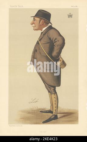 VANITY FAIR SPY CARTOON The Earl of Suffolk & Berkshire 'Dover' Racing. Lib 1887 Stock Photo