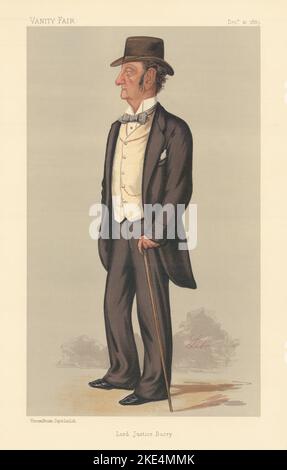VANITY FAIR SPY CARTOON Lord Justice Barry. Law. By Lib 1889 old antique print Stock Photo