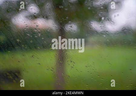 raindrops on the car window. drops texture Stock Photo