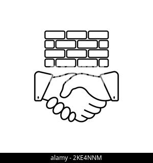 Trust building icon. Simple element illustration. trust building concept symbol design. Can be used for web and mobile. Stock Vector