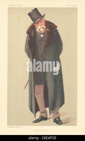VANITY FAIR SPY CARTOON Prince Henri d'Orleans 'The Duc d'Aumale'. GUTH 1891 Stock Photo