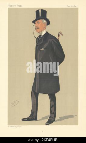 VANITY FAIR SPY CARTOON Squire Bancroft. Theatre Actor. Drawing-room comedy 1891 Stock Photo