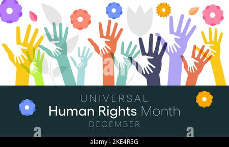 Universal Human Rights month is observed every year in December, Stock Vector