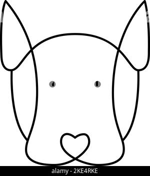 Vector cute one line dog logo. Minimalist pet in abstract hand drawn style, minimalist one line drawing. Lovely abstract minimal Stock Vector