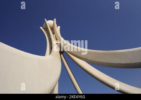 Pearl Monument on the Pearl Roundabout, known as the Lulu Roundabout or GCC Roundabout, demolished in 2011 by the Bahrain authorities, Manama, Bahrain Stock Photo