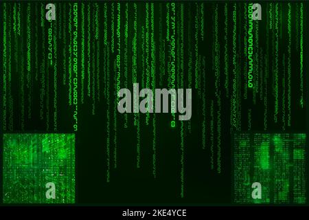 Digital data coding. Encoded cyberspace matrix style background. Vector illustration Stock Vector