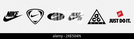 Vinnitsa, Ukraine - October 25, 2022: Nike sport brand logo icon. Vector editorial illustration Stock Vector