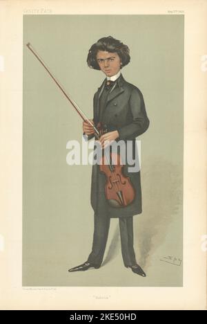 VANITY FAIR SPY CARTOON Jan Kubelik. Czech violinist & composer. Music 1903 Stock Photo
