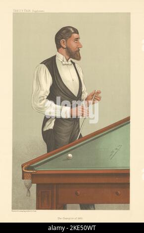 VANITY FAIR SPY CARTOON John Roberts Jr 'The champion of 1885' Billiards 1905 Stock Photo