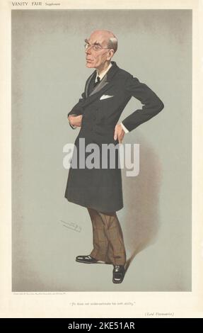 VANITY FAIR SPY CARTOON Lord Edmond Fitzmaurice 'He doesn't underestimate…' 1906 Stock Photo