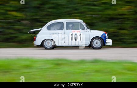 PESARO - ITALY - OTT 09 - 2022 : rally of classic cars fiat 600 ABARTH IN RACE pesaro CUP Stock Photo