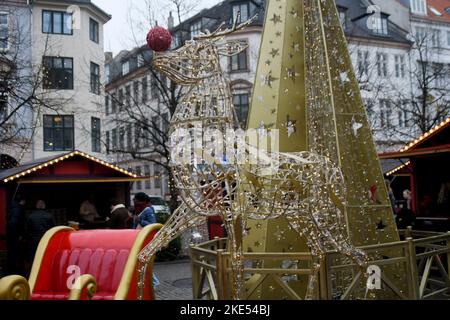 Copenhagen/Denmark/10 November 2022/ christmas market at hojbro plads in danish capital. (Photo. Francis Joseph Dean/Dean Pictures. Stock Photo