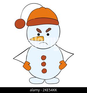 Angry Snowman. Vector Illustration Stock Vector Image & Art - Alamy