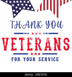 Veterans Day Armistice Day Thank You vector design for November 11 National holiday in America.National Military Family Month in United States Stock Vector