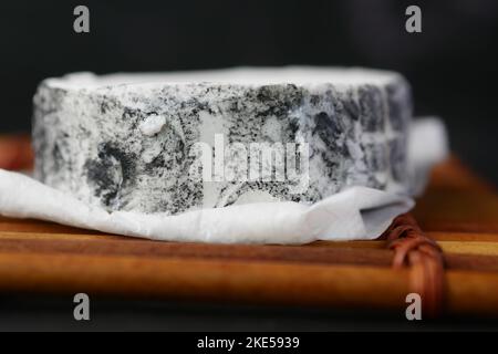 fresh goat cheese isolated on black close up  Stock Photo
