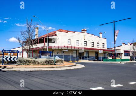 An old pub building In Main Street at Glen Innes, New South Wales, Australia. Stock Photo