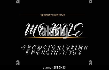 Signature Font Calligraphy Logotype Script Brush Font Type Font lettering handwritten Stock Vector