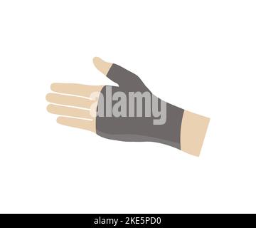 Hand injury. Hand bandaging. Health problems, medicine, treatment concept logo design. First aid concept. Healthcare and rehab concept vector design. Stock Vector