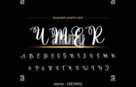 Signature Font Calligraphy Logotype Script Brush Font Type Font lettering handwritten Stock Vector