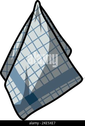 A cartoon-style checkered towel isolated on a vertical white background. Stock Vector