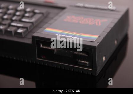 Sinclair Spectrum +3 128k personal computer with floppy disc drive FDD Stock Photo