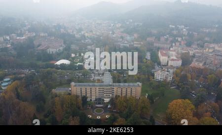 Salsomaggiore terme town oanorama drone view Stock Photo