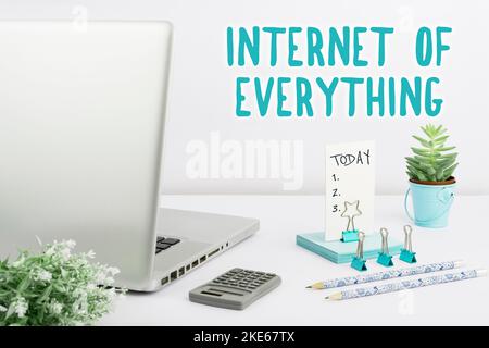 Writing displaying text Internet Of Everything. Business concept smart modern city and wireless communication network Stock Photo