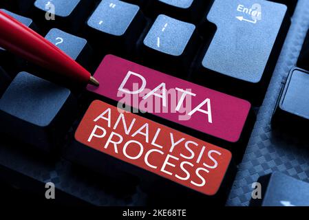 Conceptual caption Data Analysis Process. Business showcase build a dashboard and analyze with graphs and visualization Stock Photo
