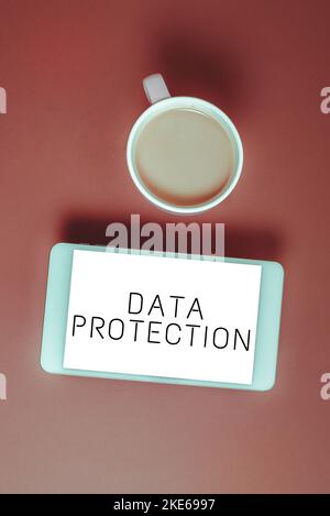 Sign displaying Data Protection. Business showcase safeguarding information away from a possible data breach Stock Photo