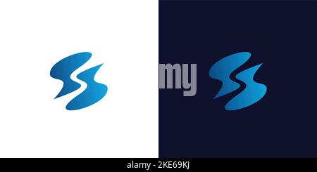 Unique and modern S initial water logo design Stock Vector