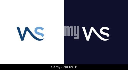 Cool and modern WS logo design Stock Vector