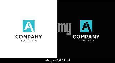 Cool and modern AI logo design Stock Vector