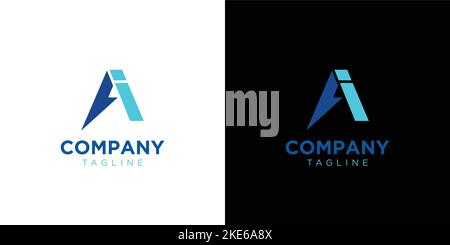 Cool and modern AI logo design 3 Stock Vector