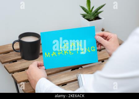 Text caption presenting Lean Marketing. Business concept in charge of testing retailing strategy and spot which works expertly Stock Photo