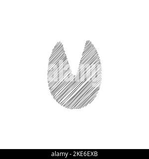 Horse trail grey sketch vector icon. Sketch design modern web art doodle style Stock Vector