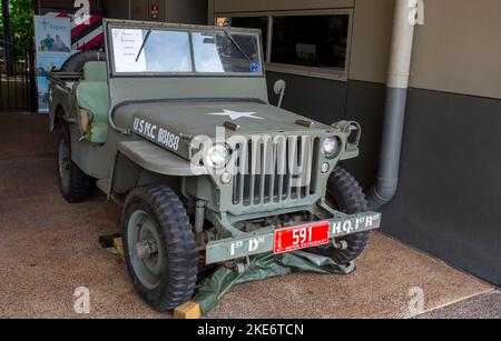 Classic 1942-45 Willys MB Jeep extensively used by the allied forces in World War II. Stock Photo
