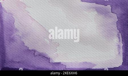 abstract purple water color hand painted background, with copy space  Stock Photo