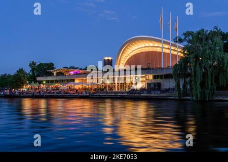 The house of world cultures on the Spree river, in Berlin Germany. Stock Photo