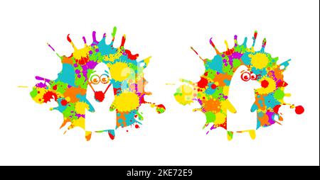 Hedgehog from blots. Vector illustration Stock Vector