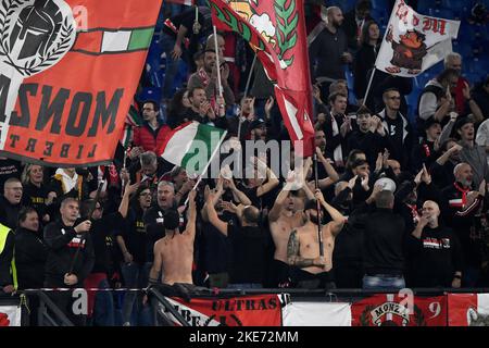 Roma, Italy. 10th Nov, 2022. Monza supporters during the Serie A football match between SS Lazio and Monza at Olimpico stadium in Rome (Italy), November 10th, 2022. Photo Antonietta Baldassarre/Insidefoto Credit: Insidefoto di andrea staccioli/Alamy Live News Stock Photo