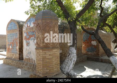 'Brothers' Tombs, Chor Bakr Necropolis, Sumitan, Bukhara, Bukhara Province, Uzbekistan, Central Asia Stock Photo