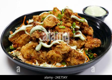 crispy fried chicken bites with white background Stock Photo