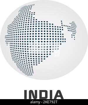 India tech Global dots map Stock Vector